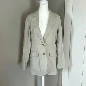 Madewell Linen long sleeve blazer fair trade certified